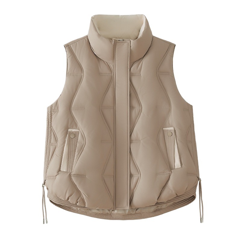 2025 comercio exterior algodón cálido chaleco de invierno de otoño nuevo chaleco cálido casual ligero abrazadera de caballo abrigo de cuello vertical