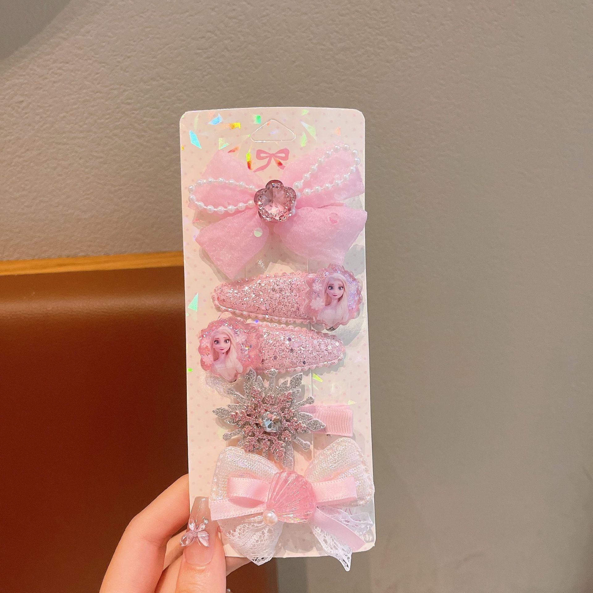 Clip de cabello de malla de arco de estrellas de mar conchas de capellán dulce dibujos animados clip de cabello de princesa tocado de niña