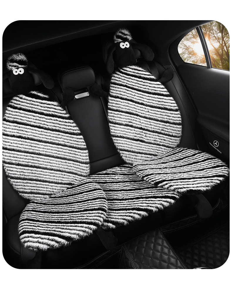 Factory Direct Sales Winter Plush Three-Piece Set Five-Seat Warm and Comfortable Plush Butt Cushion Single-Seat Winter Universal Seat Cushion