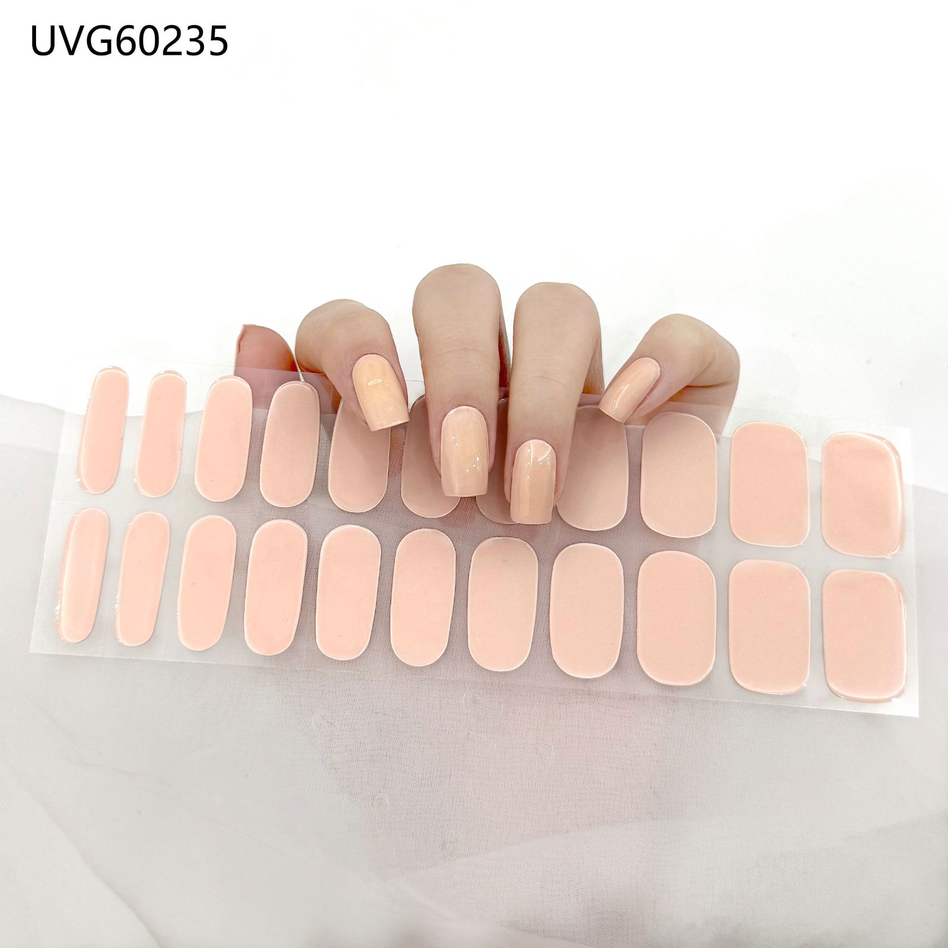 Pegatinas de uñas de gel UV transparentes efecto hielo, semicuradas, con lámina dorada, fototerapia, efecto película de aceite