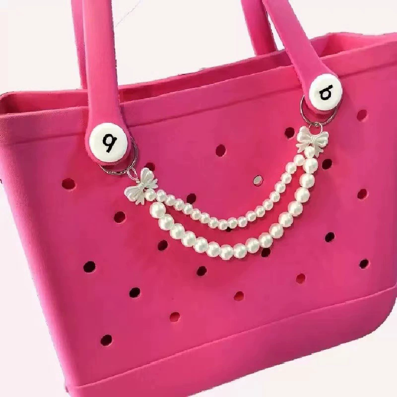 (Cross-border trading), beach accessory pearl with bow, bag on chain, phone case handmade, chain bag, DIY