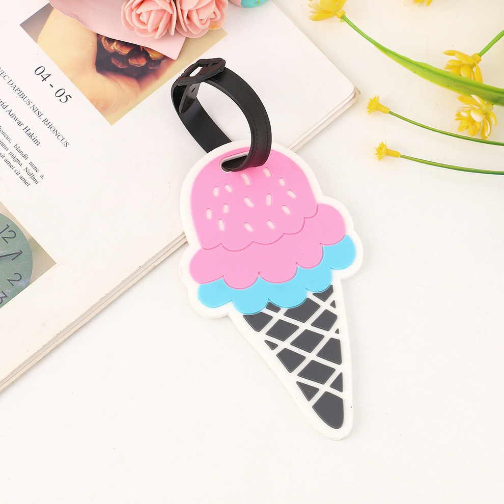 Tarjeta de equipaje de goma blanda de PVC de dibujos animados, tarjeta de facturación de embarque de silicona, etiqueta de viaje, mochila escolar para niños, lista al por mayor