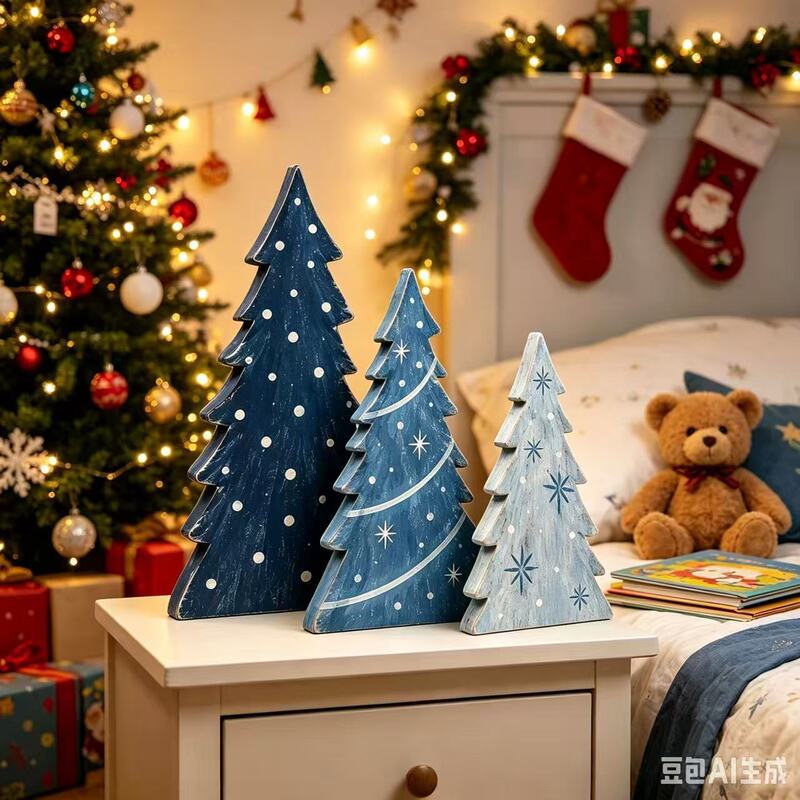 Cross-border wooden Christmas tree tabletop decoration, rustic style standing layered tray home tabletop Christmas tree Cross-border wooden Christmas tree tabletop decoration, rustic style standing layered tray home tabletop Christmas tree