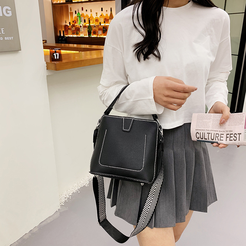 Shangxin 2021 nuevo paquete de material tejido de bricolaje hecho en casa bolso crossbody de un solo hombro bolsa de cubo de moda Fuente de Suministro
