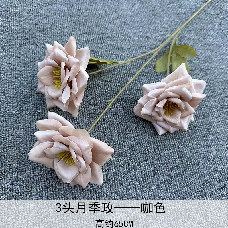 Artificial Rosa sola franela Rosa flor artificial boda decoración del hotel decoración del hogar arreglo de flores flor artificial Rose