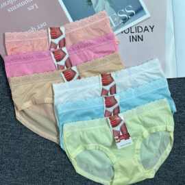 大码内裤女蕾丝性感棉裆透气无痕短裤女士三角内裤头高腰