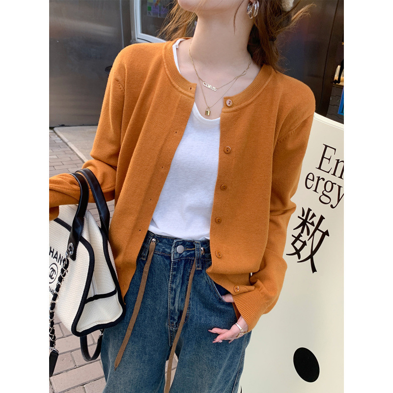 针织开衫外套女春秋2025早秋新款上衣爆款外搭高级感灰色宽松毛衣|undefined