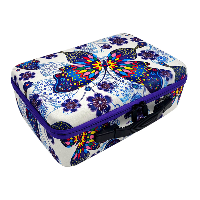 Maletín de herramientas DIY para pintura de diamantes, organizador de 60–240 botellas, caja portátil color púrpura