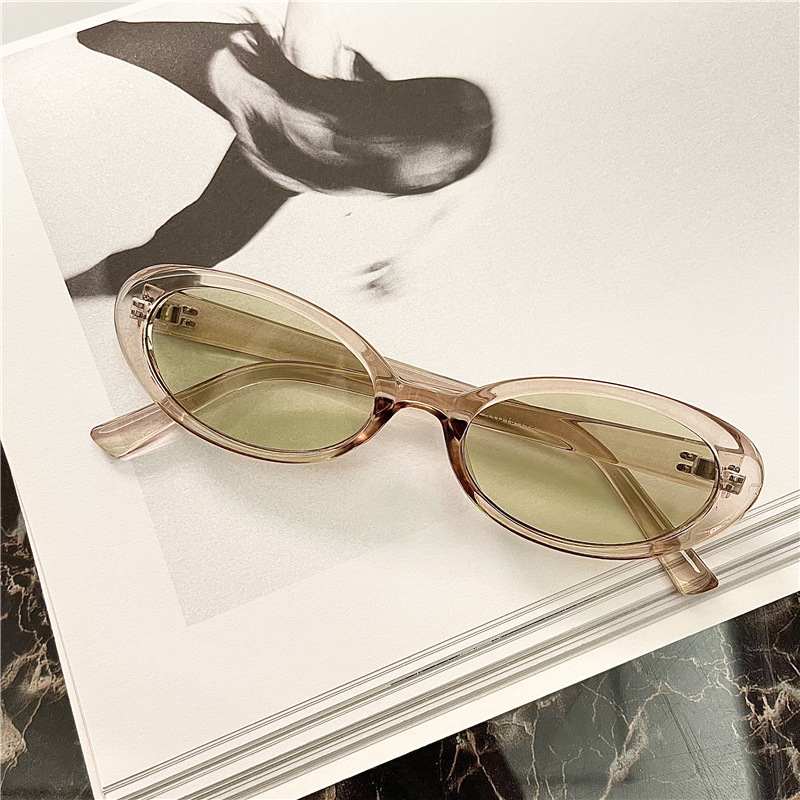 UV400 Protection, Resin Lens Material Oval Frame Glasses Style Outdoor, Travel, Street Occasion Retro Oval UV400 Protection Resin Oval Frame Full Frame Women's Sunglasses
