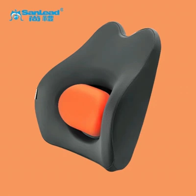 Waist support car office home back cushion - cloth-gray-orange