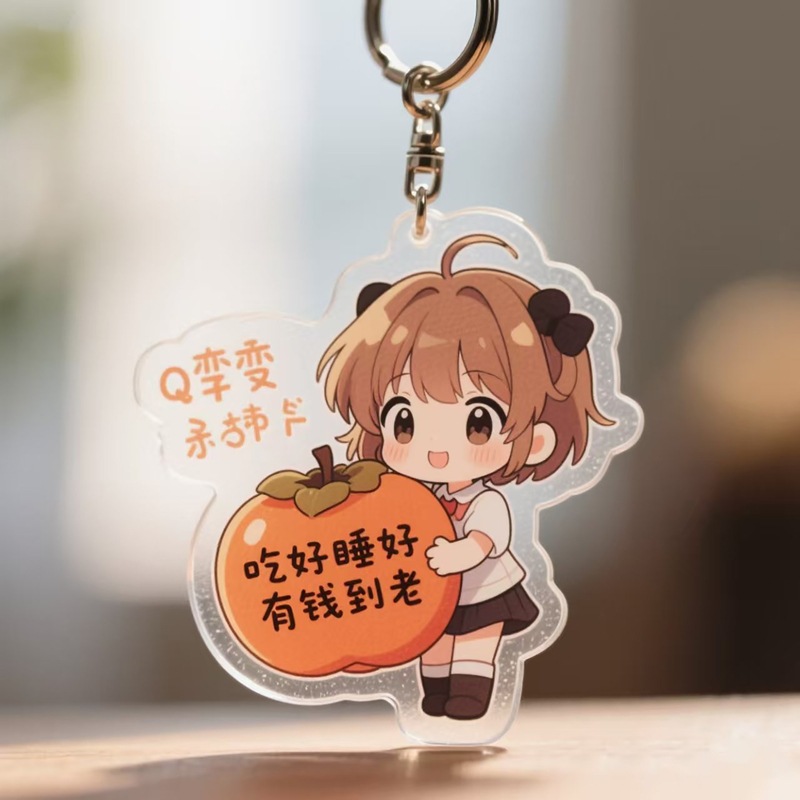 亚克力钥匙扣定制双面透明立牌文创卡通动漫明星周边挂件礼品定做