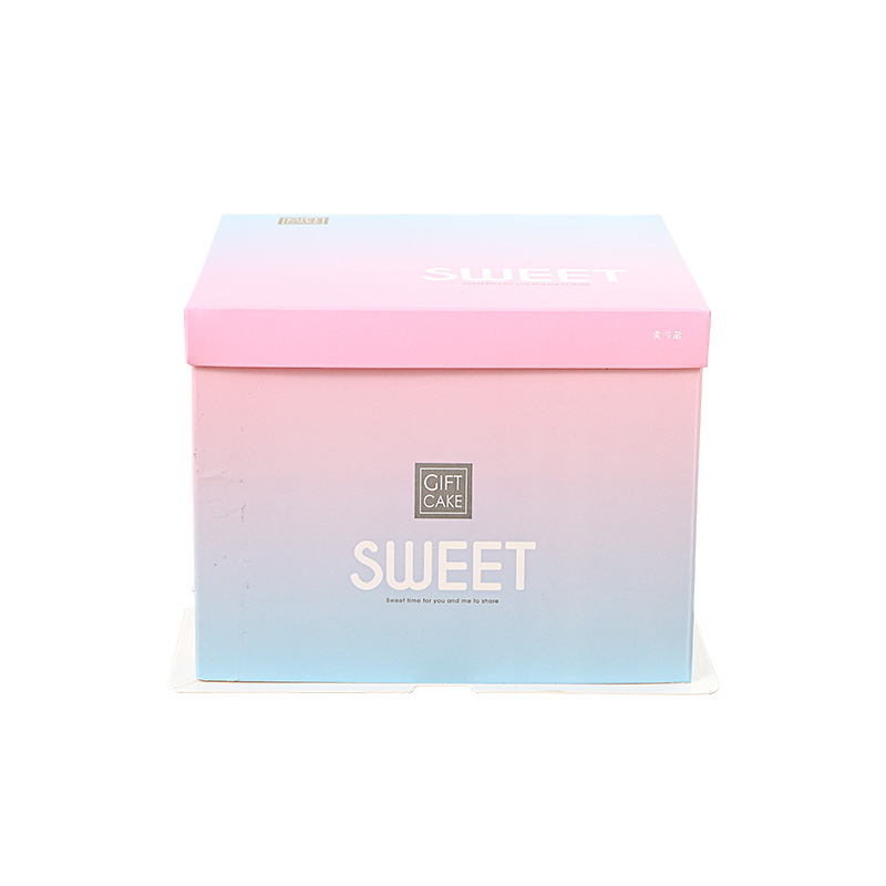 Caja de pastel de cumpleaños transparente al por mayor tres en uno caja de embalaje para hornear aumentada Caja de embalaje de pastel portátil de 6 pulgadas