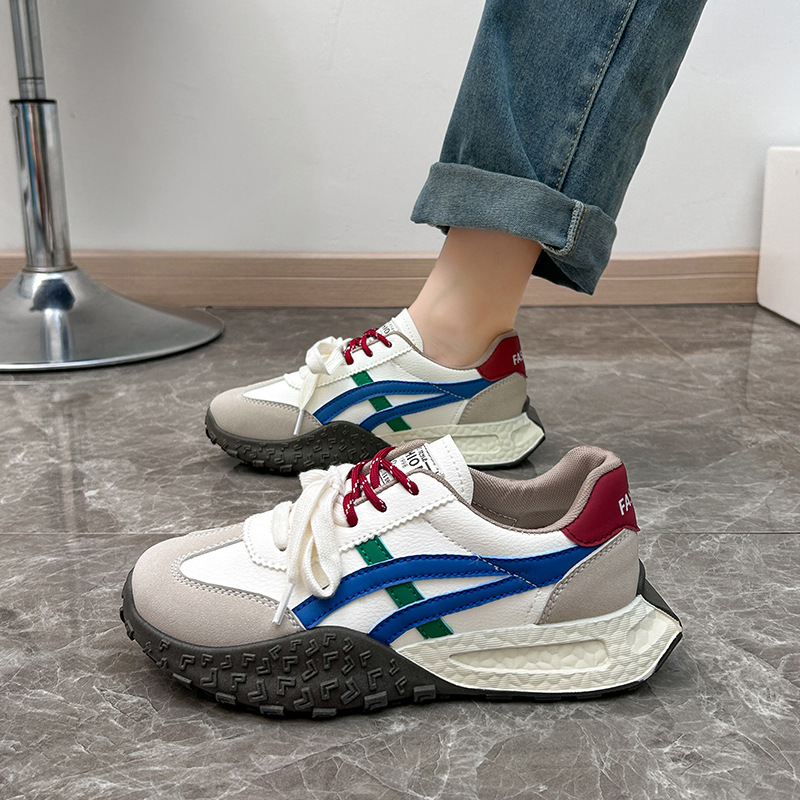 2025 primavera transfronteriza nueva suela gruesa alta zapatos de entrenamiento de alta calidad para mujeres retro color casuales zapatos de arco arco Gump