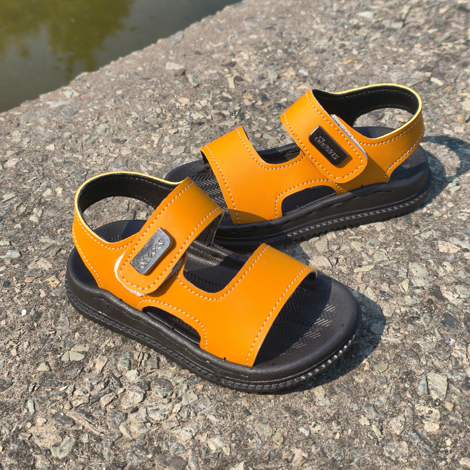 Children's Sandals, Boys' Summer Soft-Soled Stitching, Soakable Open-Toe Sandals, Children's Beach Shoes, Baby Simple Sandals