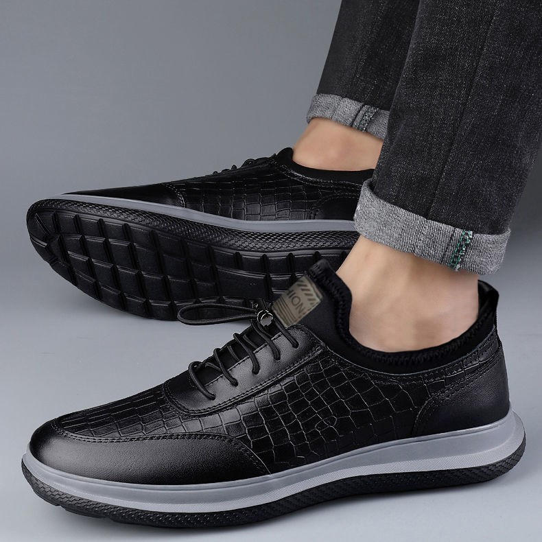 Zapatos de hombre transfronterizos, zapatos casuales de cuero para hombre, zapatos transpirables para hombre, zapatillas deportivas para hombre, zapatos para conducir, mocasines, zapatos casuales de cuero a cuadros