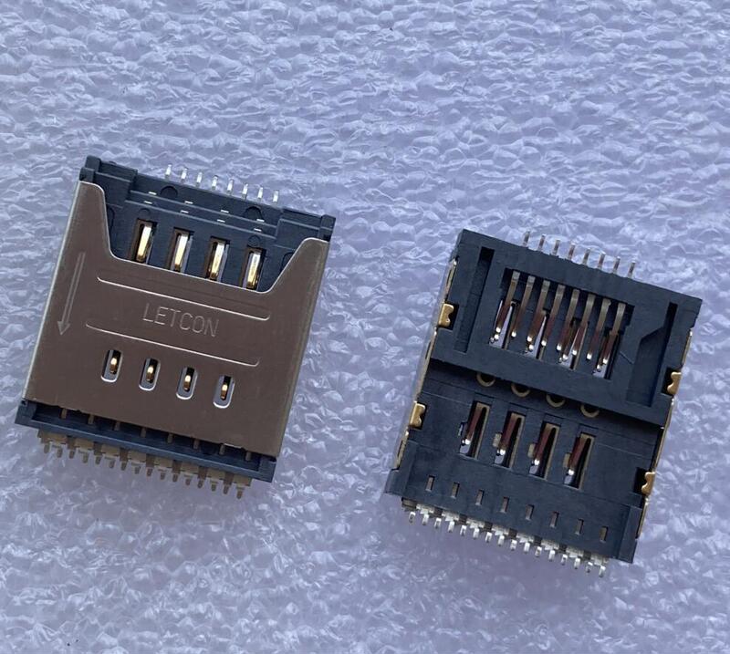 Double-layer SIM + TF CARD 3-in-1 height H4.5mm internal welding three-layer CARD holder CARD slot gold-plated