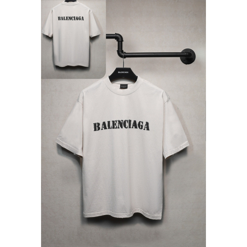 25ssクロスボーダー高品質タワーテーププリントレタードダメージ半袖Tシャツゆったり万能ワンピース卸売|undefined