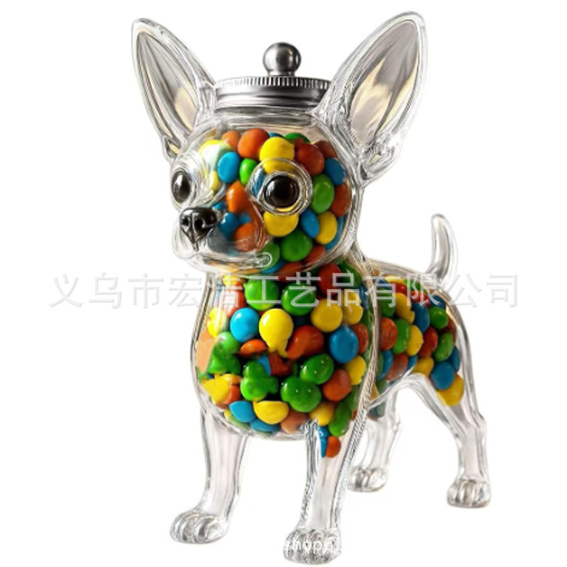 跨境新品 French Bulldog Snack Jar 宠物储存零食罐户外训练罐子|undefined