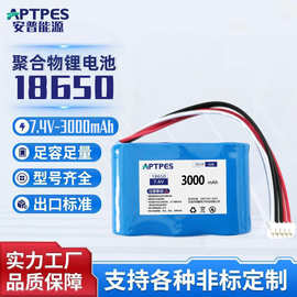厂家直供18650锂电池组补光灯投影仪录像机7.4V3000mAh18650电池