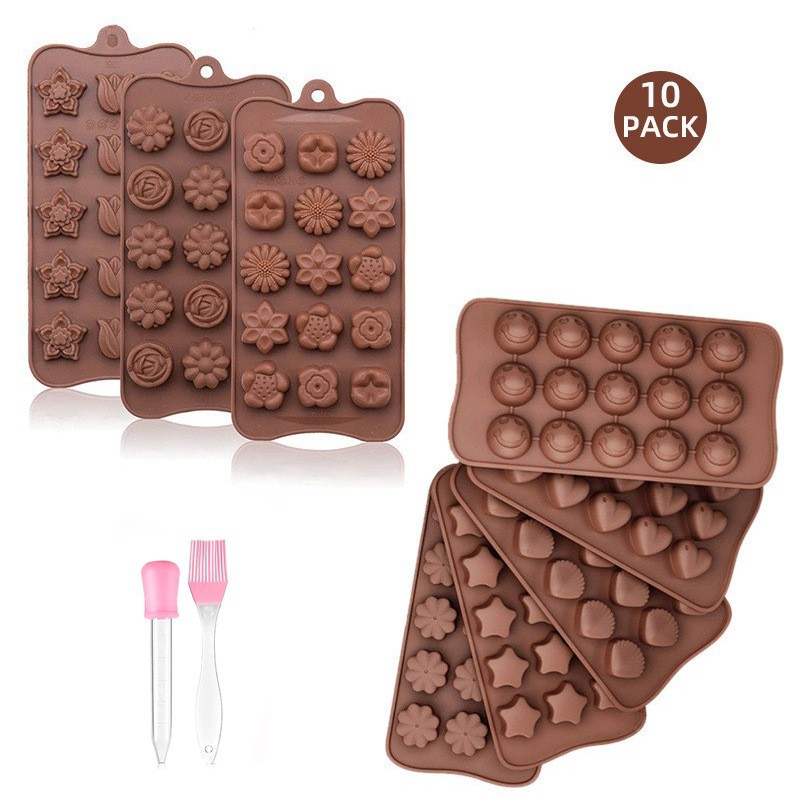 Molde de silicona de grado alimenticio para chocolate, bandeja de hielo con forma de corazón para dulces, molde para hornear pasteles, pudín y fondant