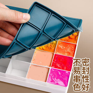 Green Bamboo Paint Box 24 Compartments Acrylic Paint Box Gouache Paint Box 48 Compartments Paint Box Empty Box Packaging Box Watercolor Palette