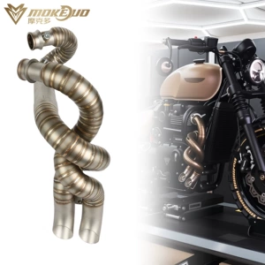 Triumph Bobber retro motosiklet üçün burulmuş paslanmayan polad səsboğucu boru
