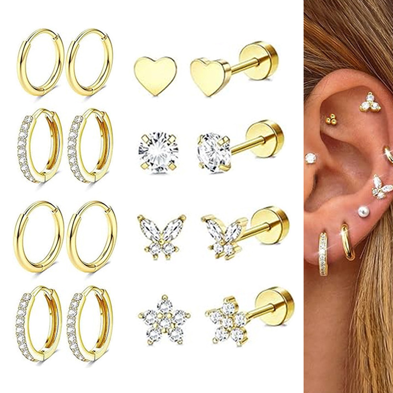 Silver pointed spike labret stud material detail