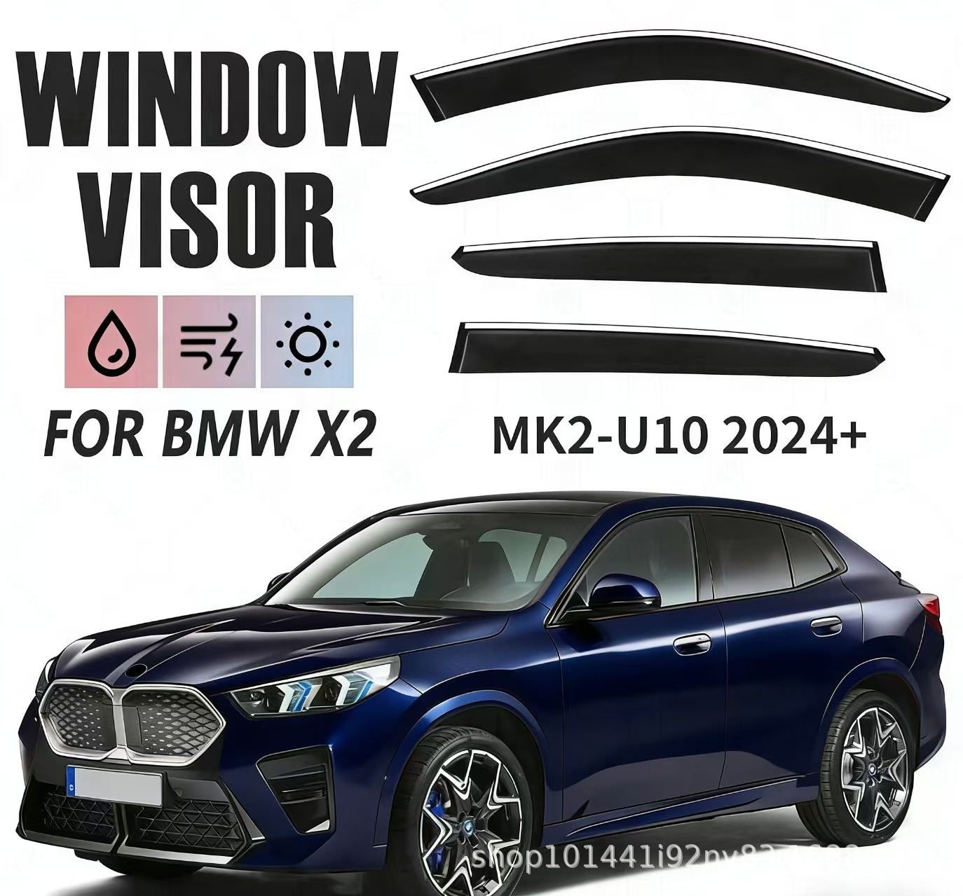 Suitable for Bmw X2 Window Visor, Rain Shield, and Rain Guard for Bmw X2 U10 2024+