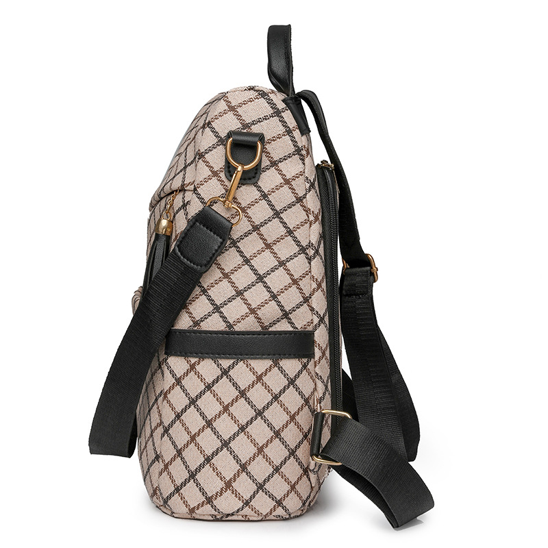 2024 nueva mochila antirrobo de cuero suave para mujer de moda europea y americana