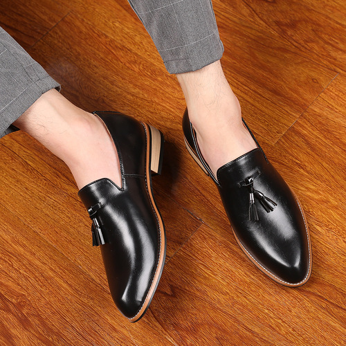 Large size leather shoes 2024 new pointed toe British trend style men's formal single shoes set-foot men's shoes cross-border foreign trade shoes