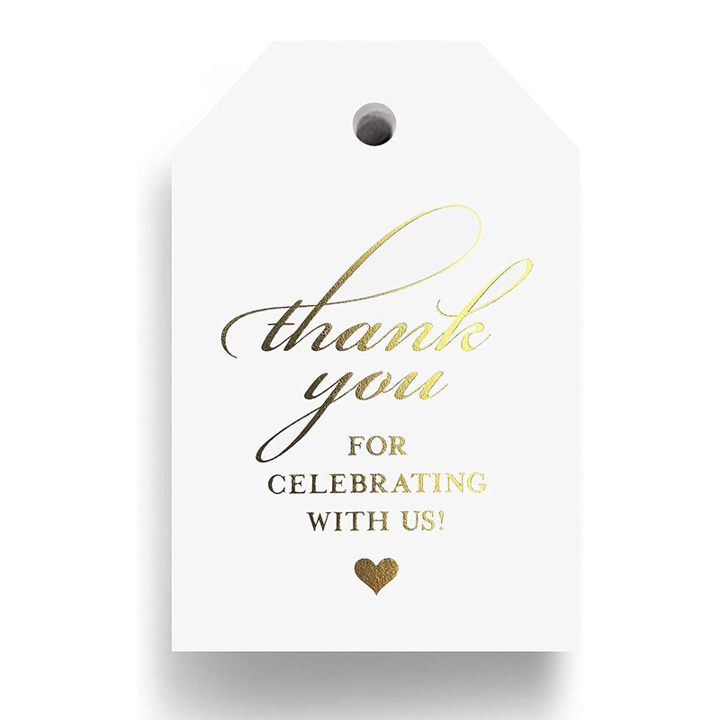 亚马逊热销烫金烫银thank you感谢标签吊牌礼物包装装饰感谢卡
