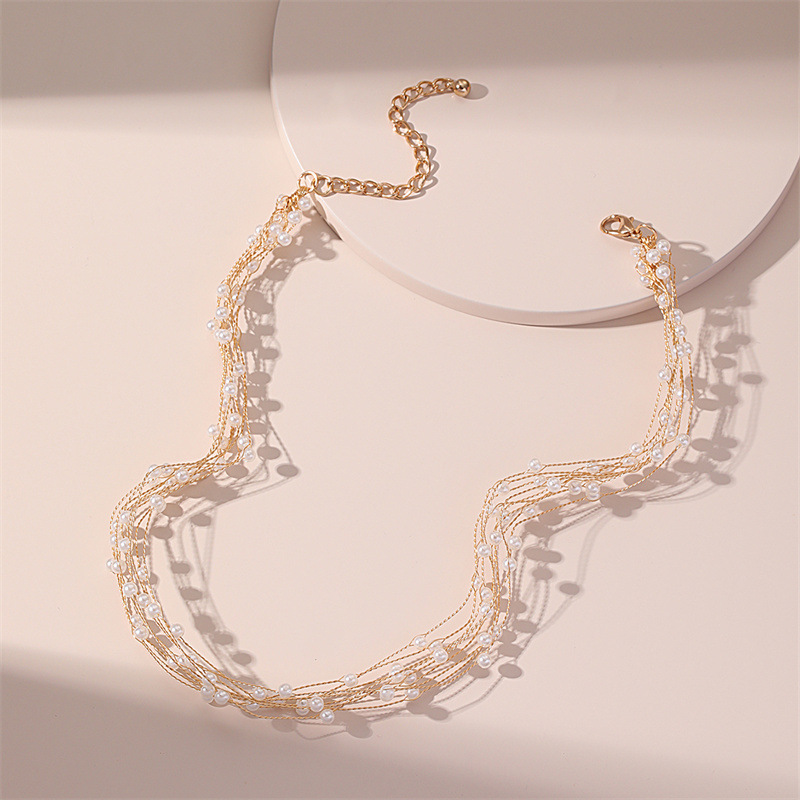 1 Piece Fashion Round Imitation Pearl Knitting Pearl Womenu0027S Necklace
