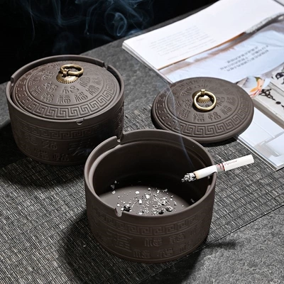 Car ashtray creative design for hotels and home use, suitable - new-model-purple-clay-ashtraywith-lid2-pieces2-packs-of-extinguishing-sand-limited-time-free-shipping-replacement-for-damaged-items