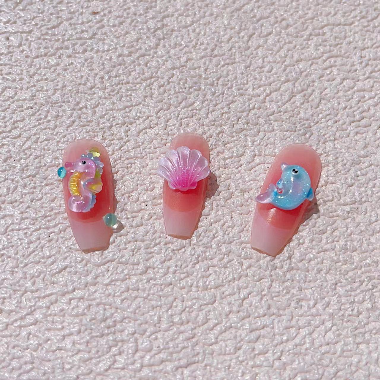 15g Weight Nail Decoration Accessories Nail Supplies 10 PCS/Package Quantity Resin Material Dolphin, Hippocampus, Shell Pattern Cute, Sweet Style Cute Sweet Dolphin Hippocampus Shell Resin Nail Decoration Accessories 10 PCS/Package 4