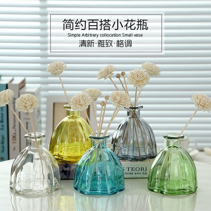 Wholesale ins fashion fragrance bottle empty bottle glass fragrance bottle without fire rattan fragrance essential oil bottle belly fragrance bottle