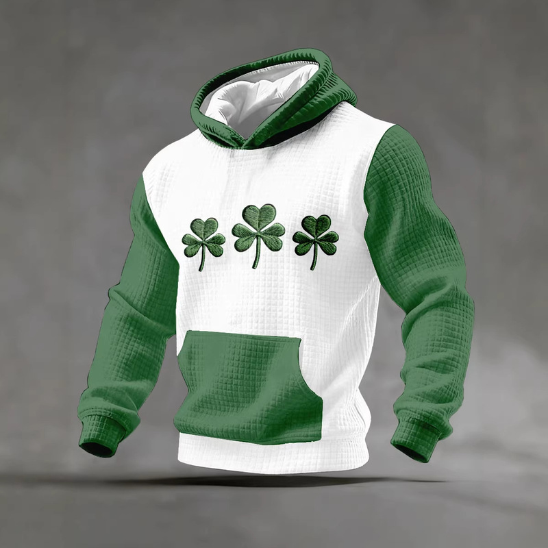 Shengmiao 2026 Cross-Border Amazon European and American Men's and Women's Casual Sweatshirt 3D Digital Printing Clover Hooded Sweatshirt Shengmiao 2026 Cross-Border Amazon European and American Men's and Women's Casual Sweatshirt 3D Digital Printing Clover Hooded Sweatshirt