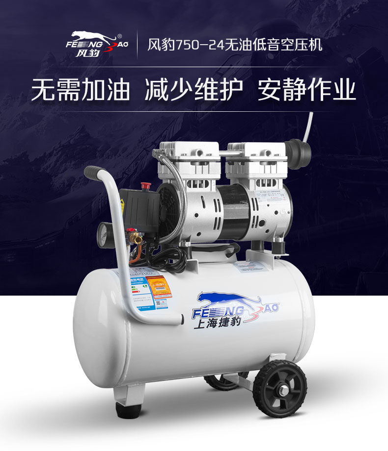 Fengbao Air Compressor Oil-Free Bass Household 750W All-Copper Small High-Pressure Dental Air Compressor Air Pump