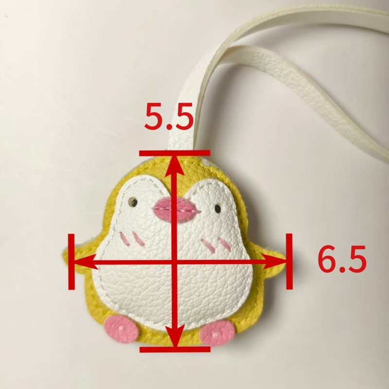 DIY饰品跨境包包挂饰配件 PU皮革充棉创意卡通企鹅钥匙扣包包挂件|undefined