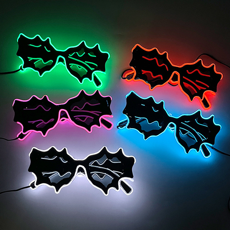 Nueva personalidad extraña irregular LED luminiscente gafas de tinta gafas de onda de moda gafas de sol extrañas props bungee image 3