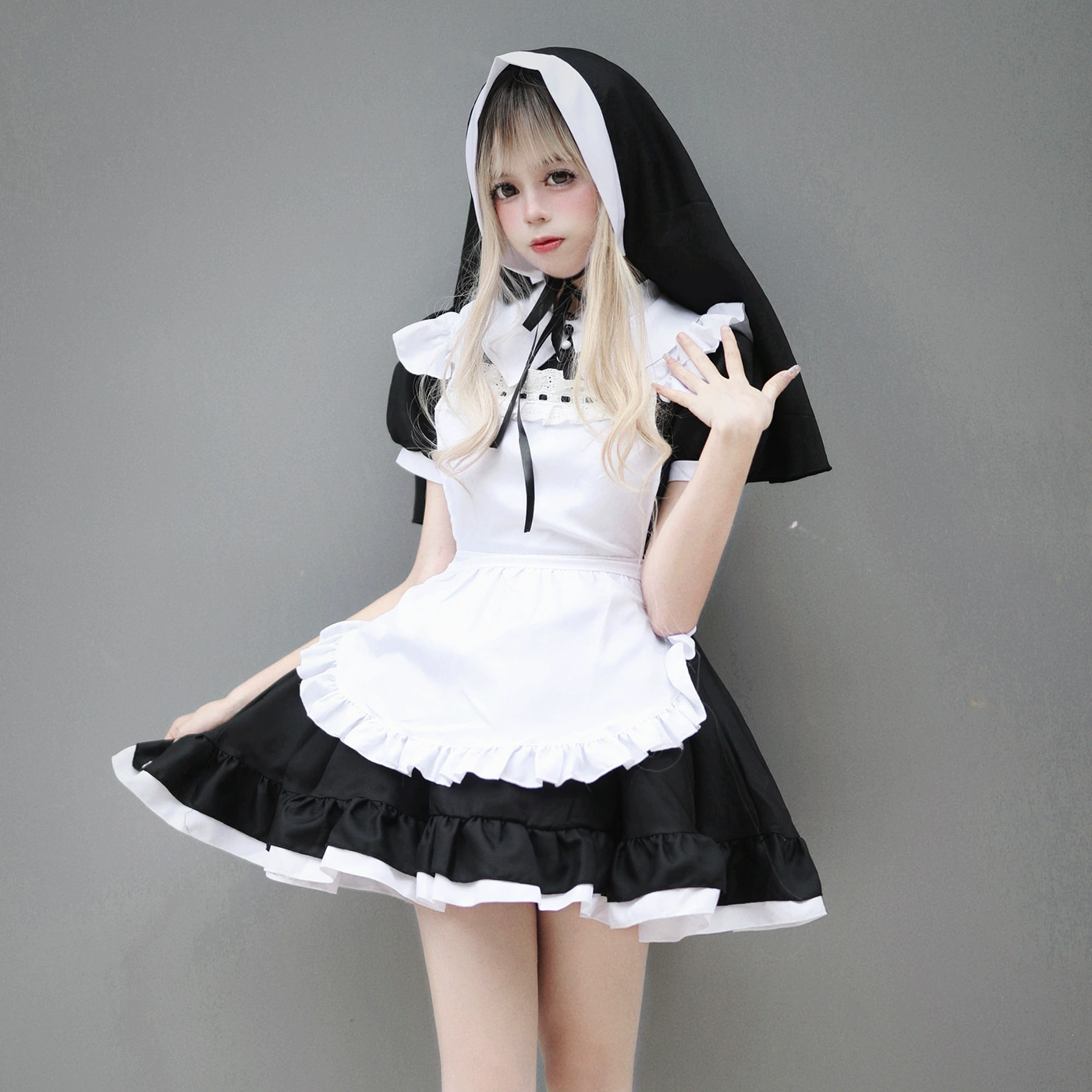 Оригинально инновационный кросс-бордер Halloween монахиня сервис Lolita двухмерная горничная платье мундир милый девочка
