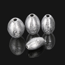 批发新款可视锚鱼钩铅坠橄榄型子弹形大眼长条枣核形中通空心铅坠