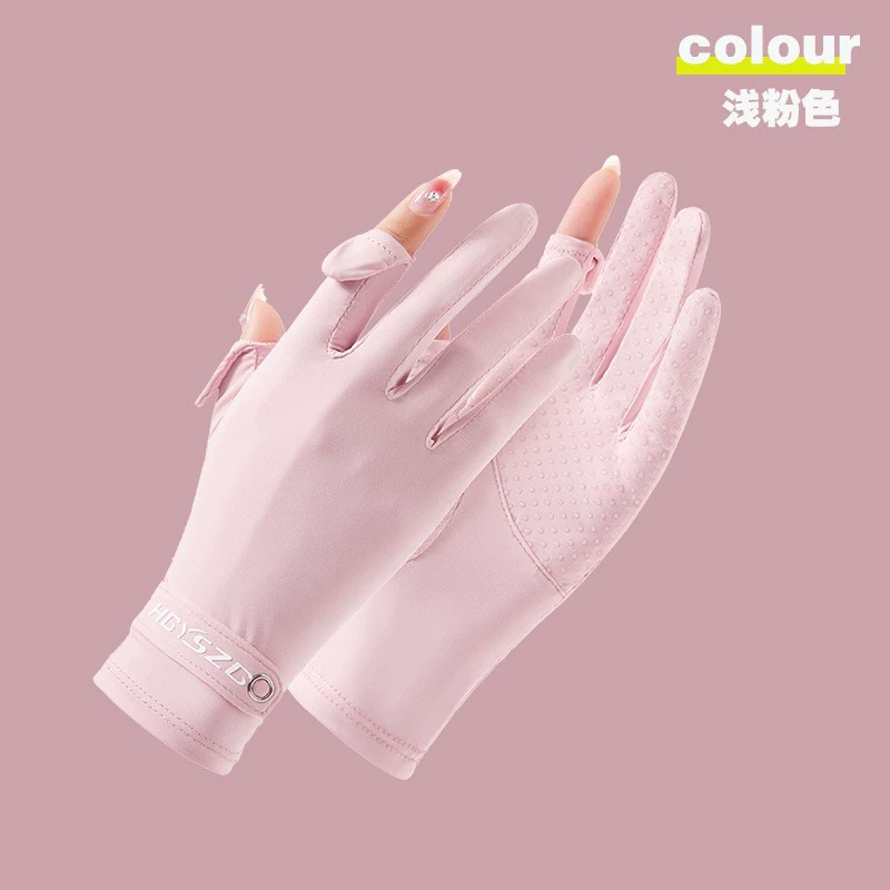 Летние перчатки, тонкий шелк, дышащий нескользящий комплект, солнцезащитная защита, защита от ультрафиолета