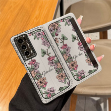 适用荣耀MagicV2手机壳新款magicVs2彩绘花朵折叠屏翻盖皮套艺术美式防摔VS至臻版女小清新保护套高级感