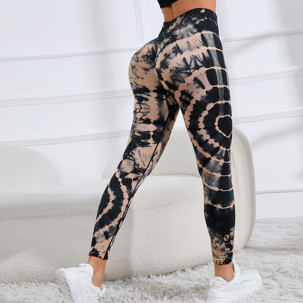 Pantalones de yoga sin costuras con efecto tie-dye, muy vendidos en AliExpress, pantalones deportivos de cintura alta que realzan los glúteos, pantalones deportivos para correr, ropa de yoga en stock