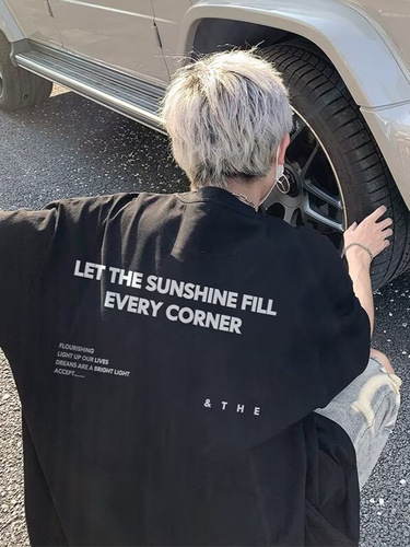 American Street Short Sleeve T-Shirt for Men 2025 Summer New Arrival Korean Style Trendy Brand Loose Casual Top for Men