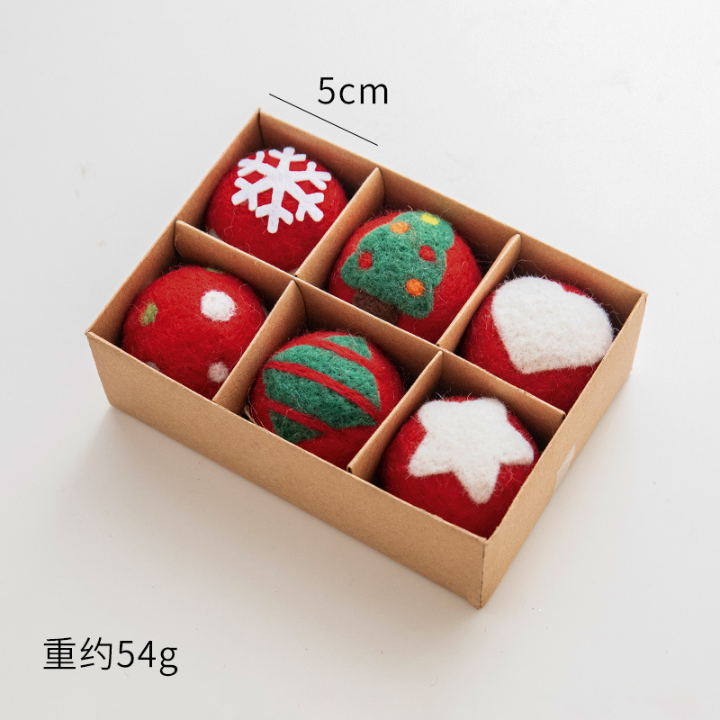 NUCHI クロスボーダー クリスマスデコレーション ウールフェルト スノーフレーク クリスマスツリー デコレーションボール 小さなペンダント クリスマスデコレーション ペンダント|undefined
