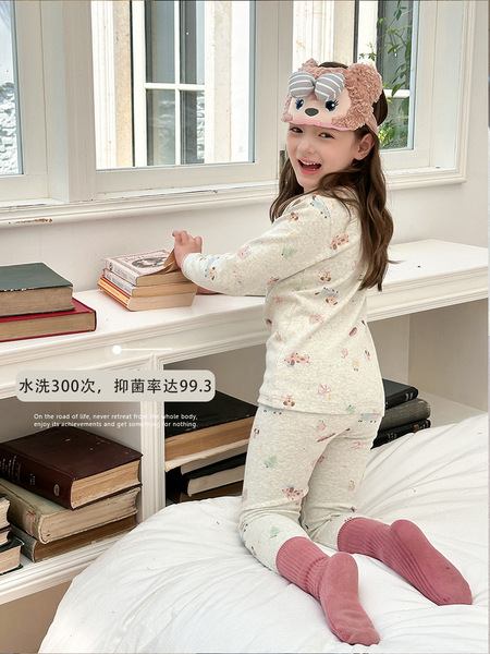 Antibacterial children's woolen cartoon pijama