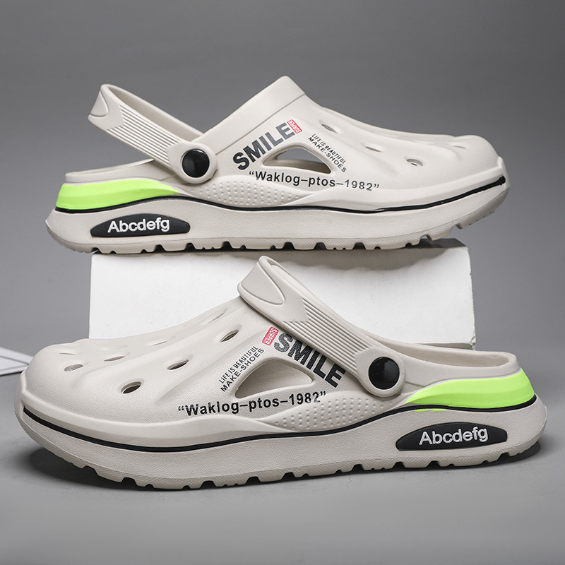 Zapatos con agujeros, sandalias de verano de dos desgaste, zapatos de suela gruesa EVA para hombre, sandalias de hombre de gran tamaño de alta gama