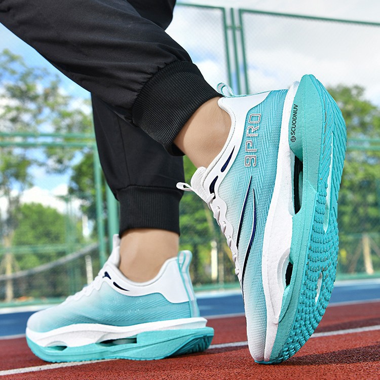 Carbon Plate Running Shoes for Students and Teenagers Ultra-Light Professional Racing Casual Shoes Sports Shoes Rotating Button Laces for Men and Women