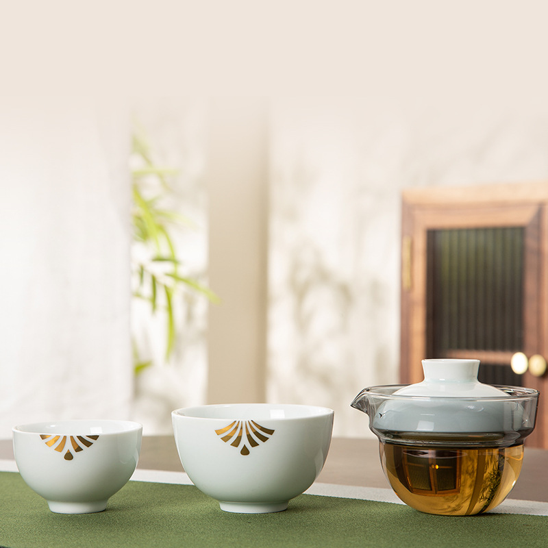 旅行茶具套装便携式陶瓷功夫茶具户外公司年会节日印logo商务礼品